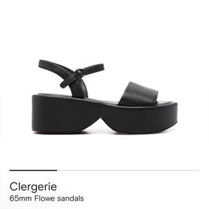 NEW Robert Clergerie $922 Black Flatform Sandals